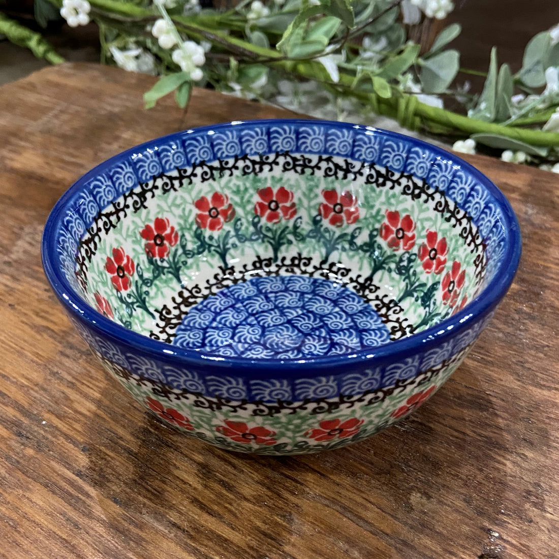 Red Daisies Ice Cream Bowl 4.5"