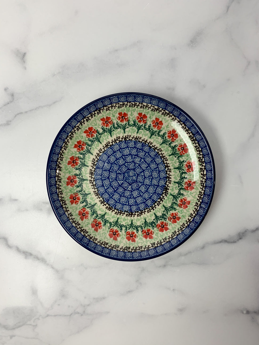 Red Daisies Salad Plate 8&quot;