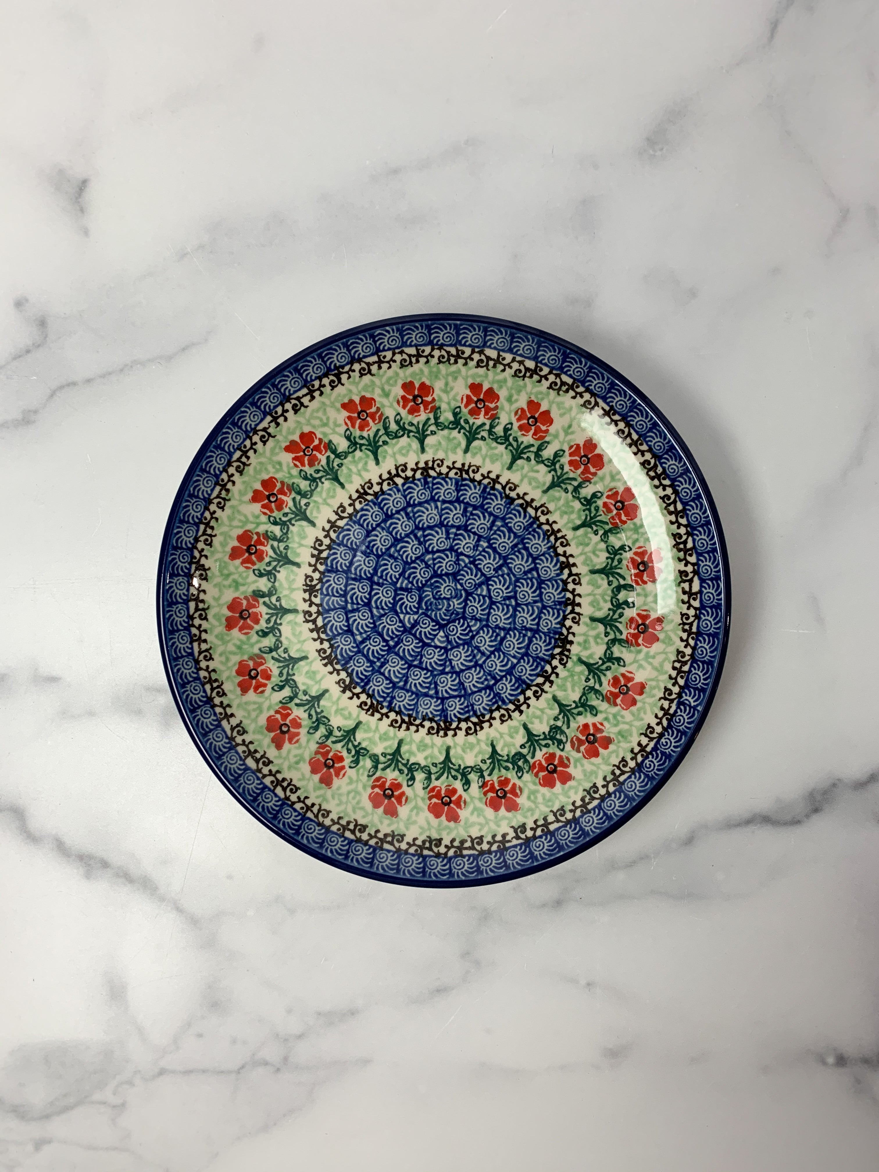 Red Daisies Salad Plate 8&quot;