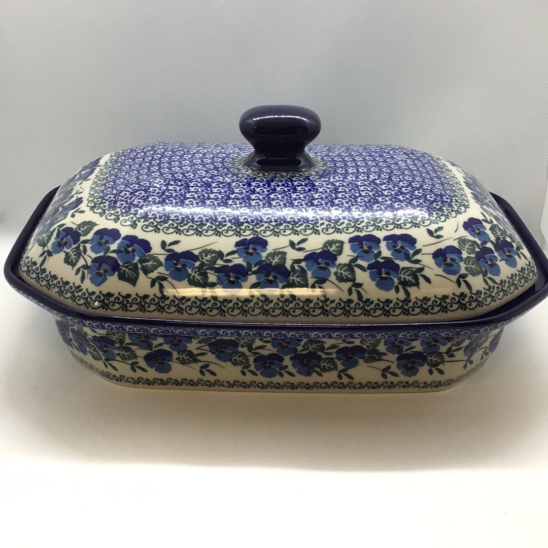 Winter Viola Covered Rectangular Casserole