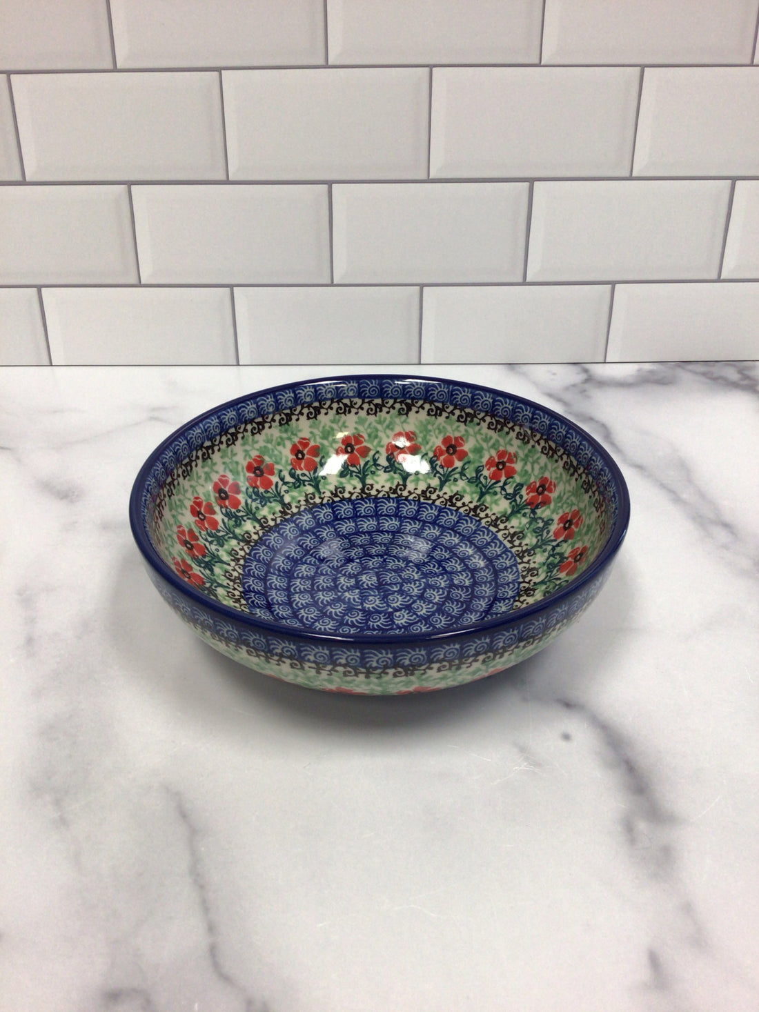 Red Daisies Shallow Cereal Bowl 7&quot;