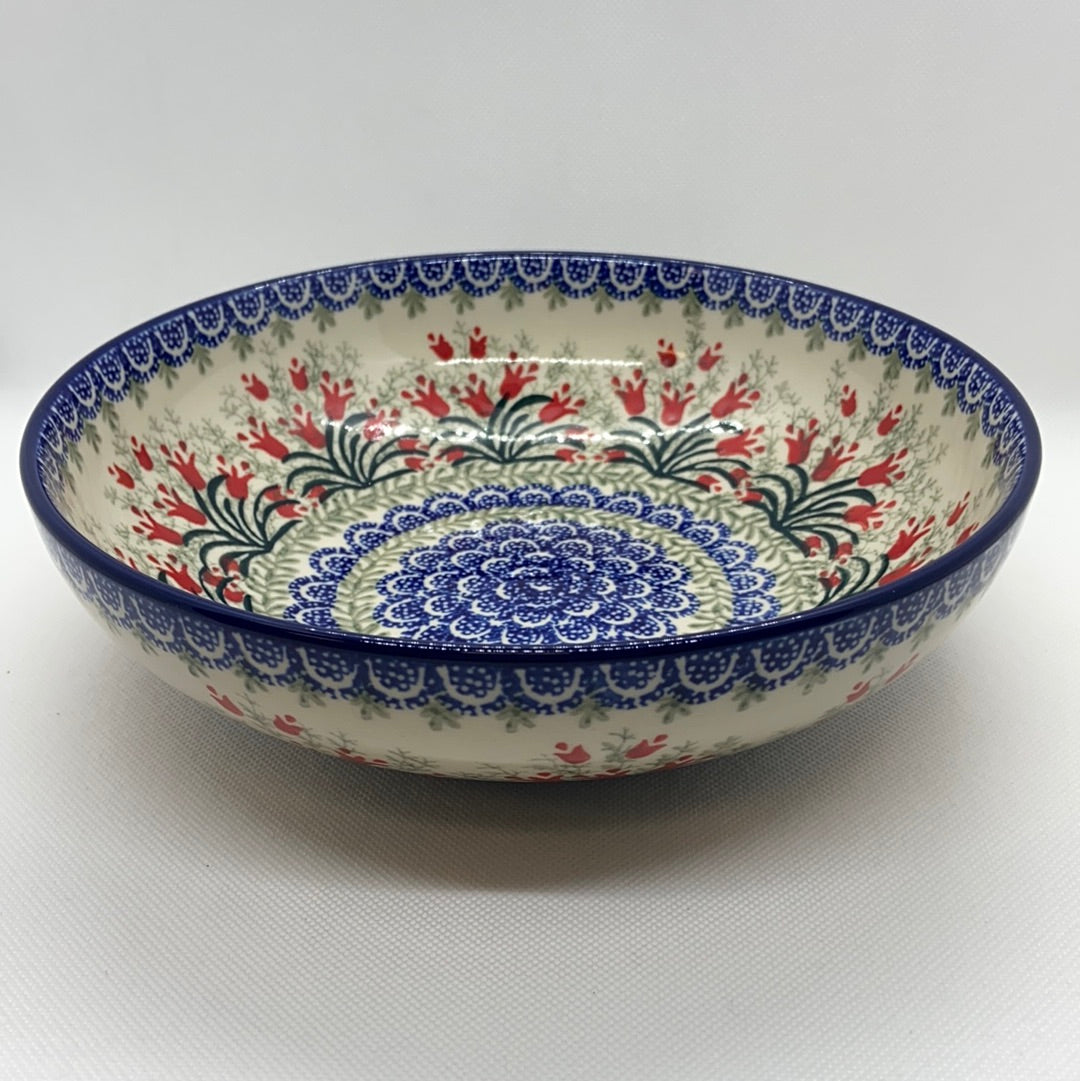 Crimson Bells Shallow Serving Bowl 9&quot;
