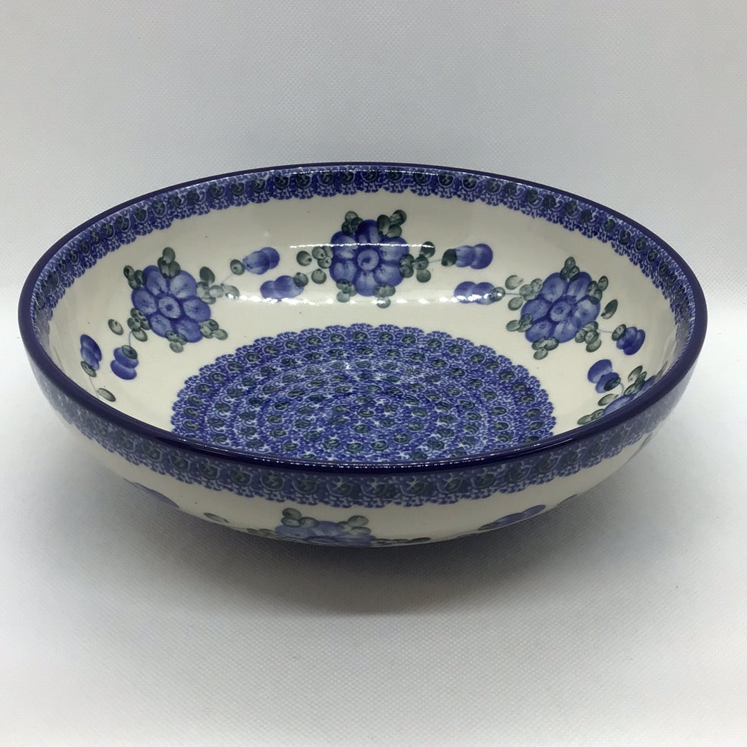 Blue Poppy Shallow Serving Bowl 9&quot;