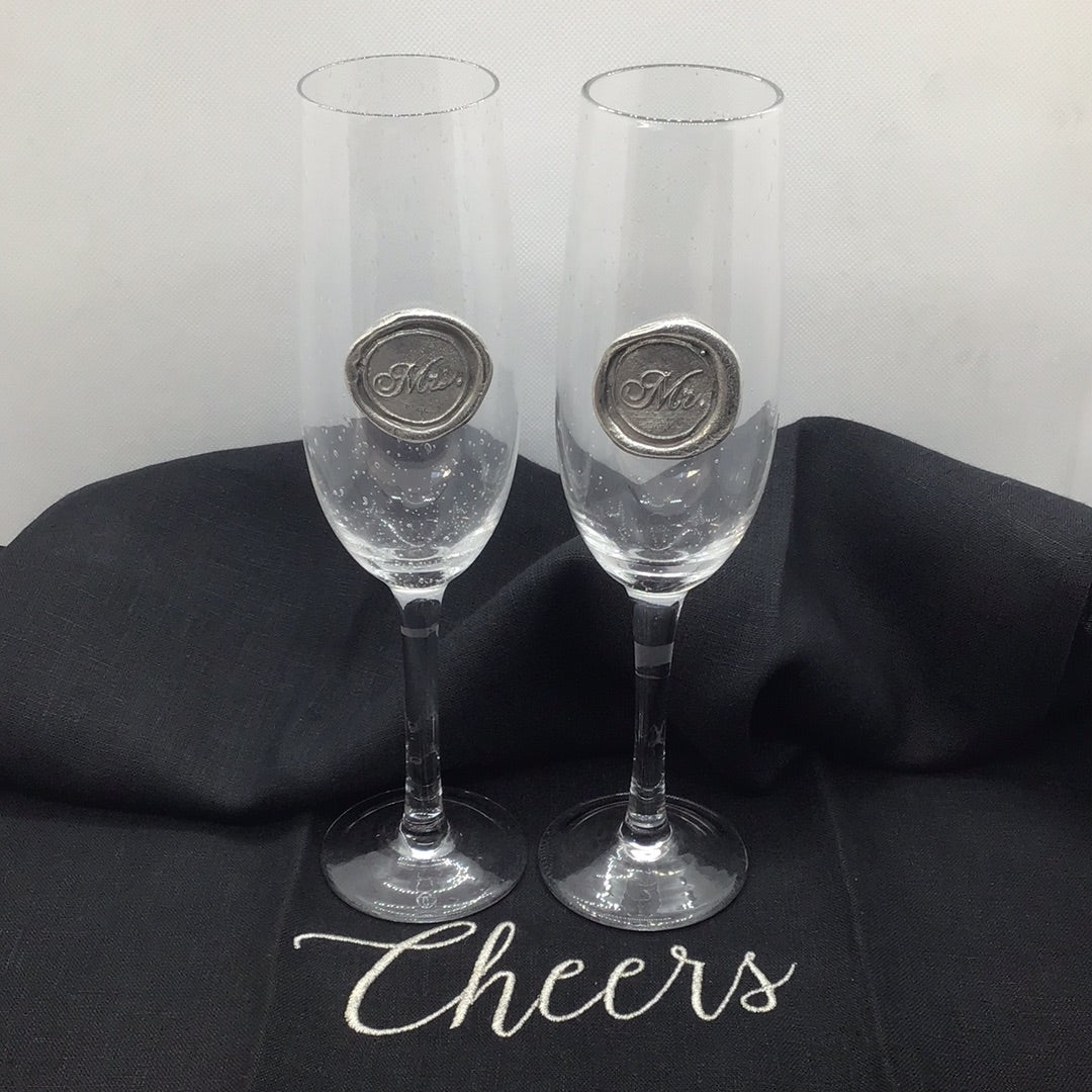 Southern Jubilee Mr. &amp; Mrs. Flute/Set of 2