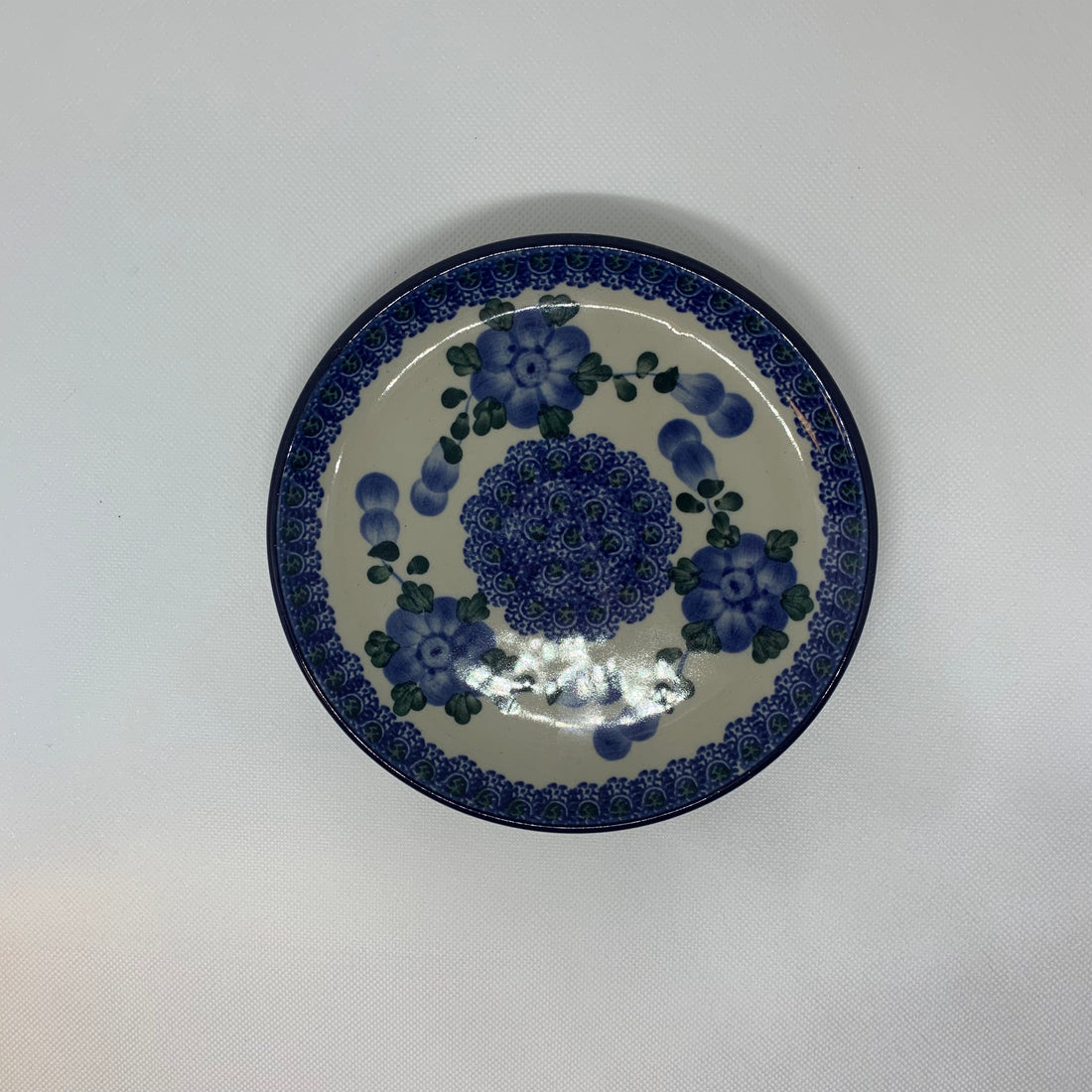 Blue Poppy Bread Plate 6.25&quot;