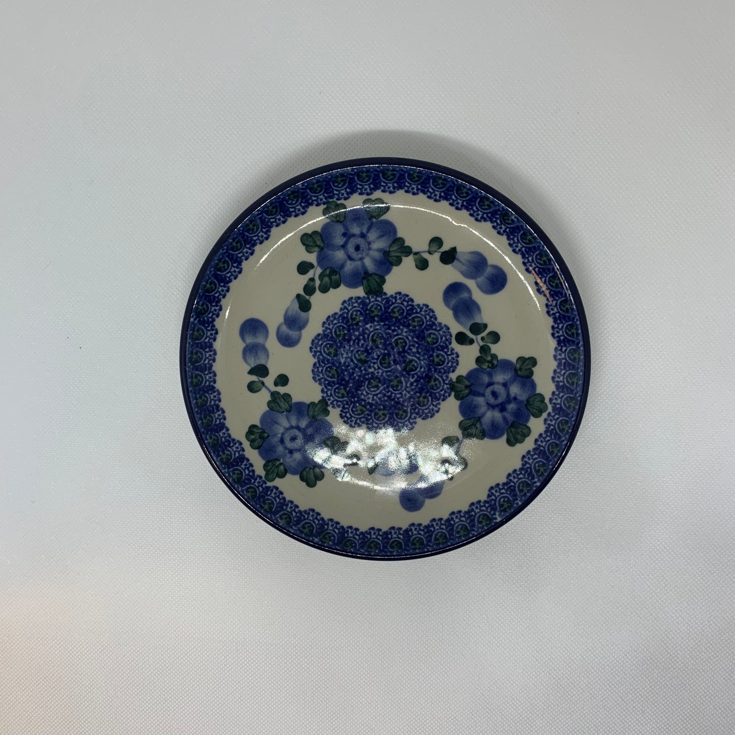 Blue Poppy Bread Plate 6.25&quot;