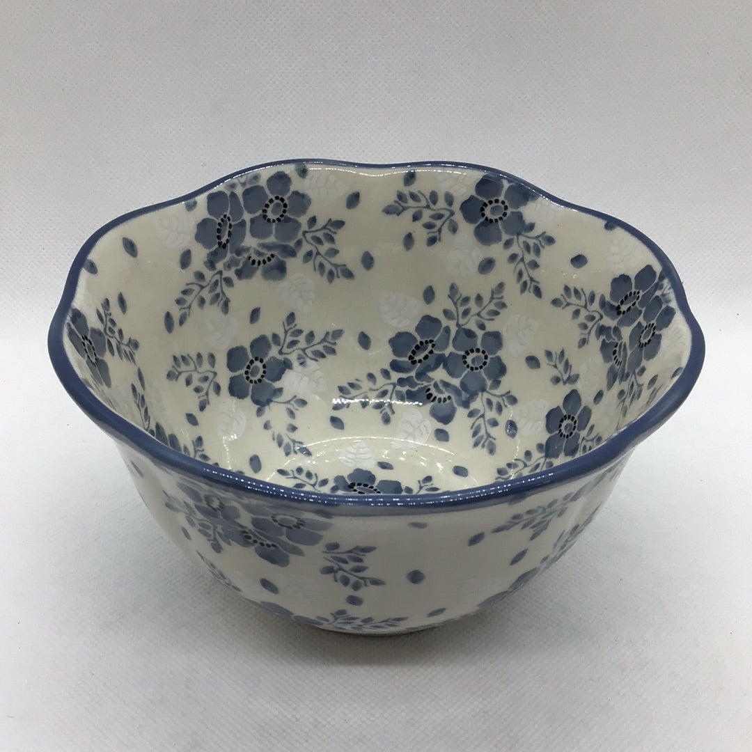 Blue Velvet Ruffle Edge Bowl 6&quot;