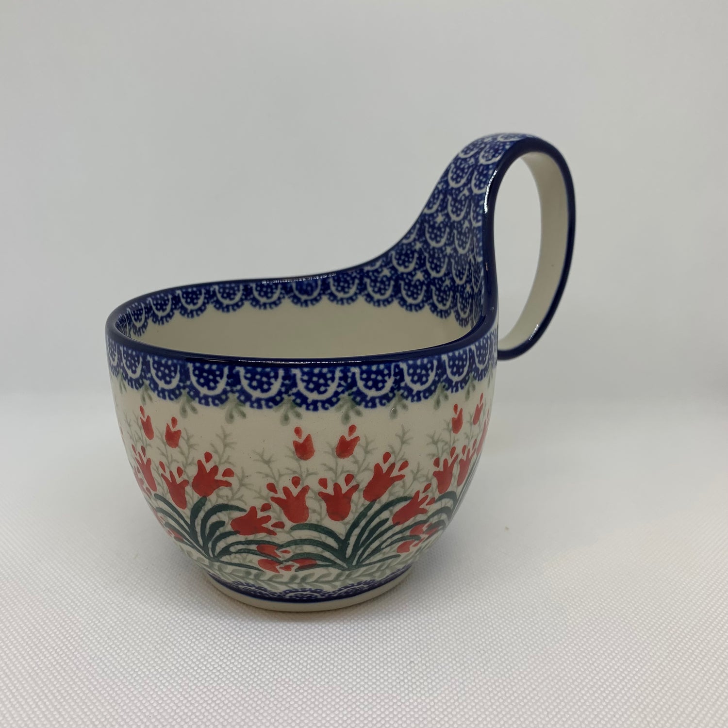 Crimson Bells Bowl w/ Loop Handle