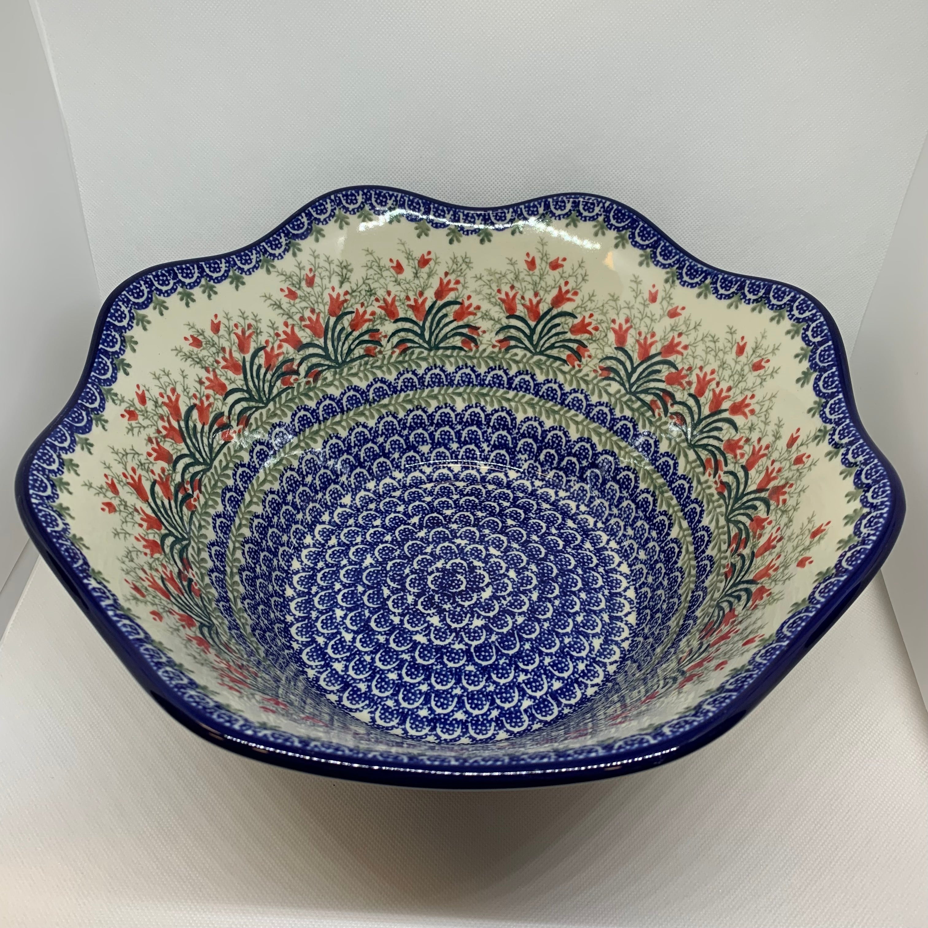 Crimson Bells Wavy Edge Bowl 12&quot;