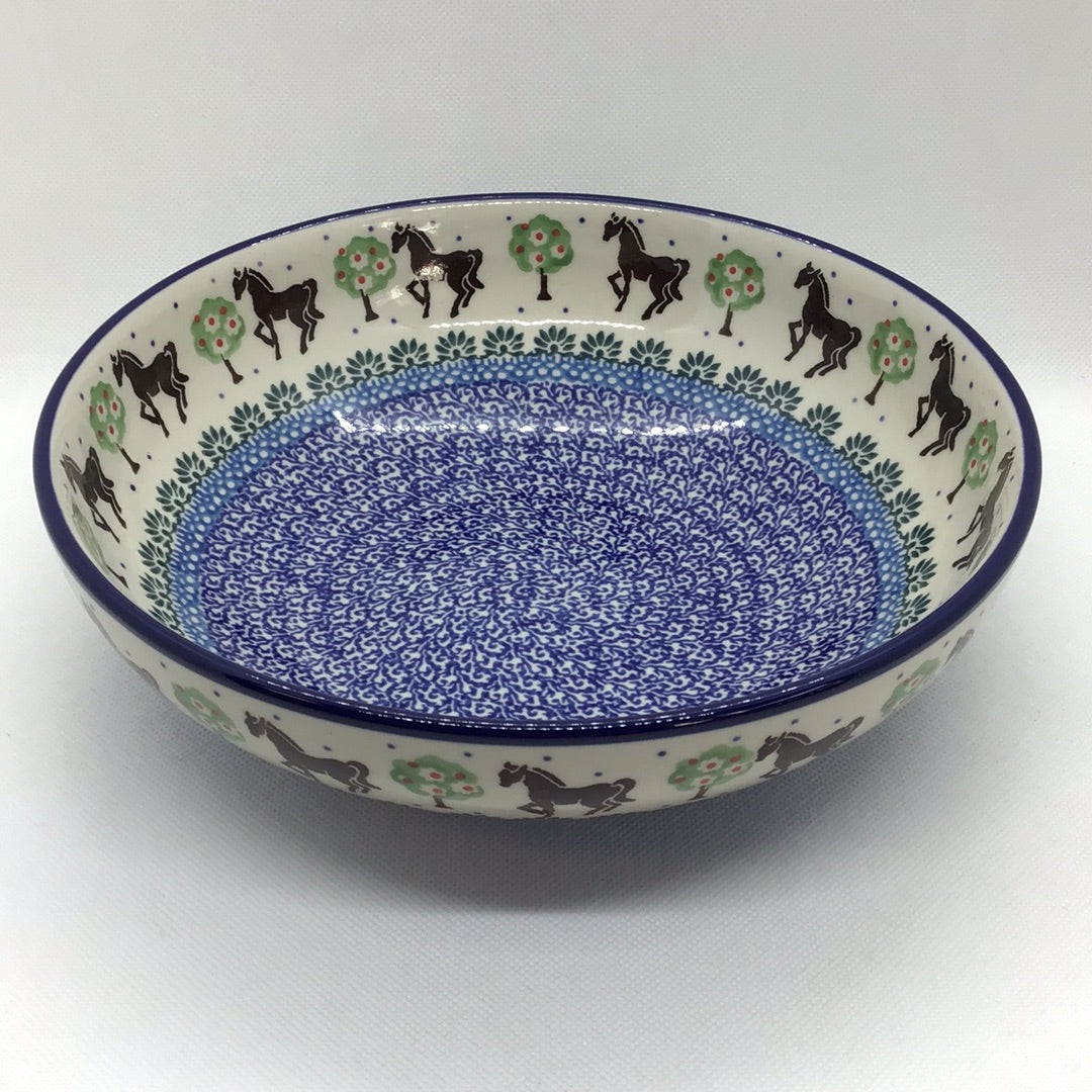 Brown Horse Shallow Serving Bowl 9&quot;