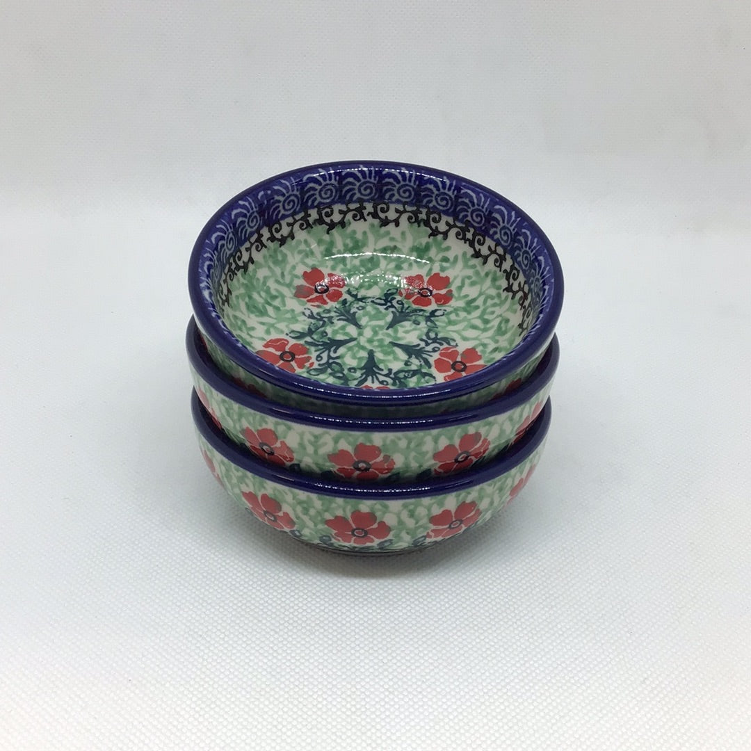 Red Daisies Tiny Round Bowl 3.5&quot;