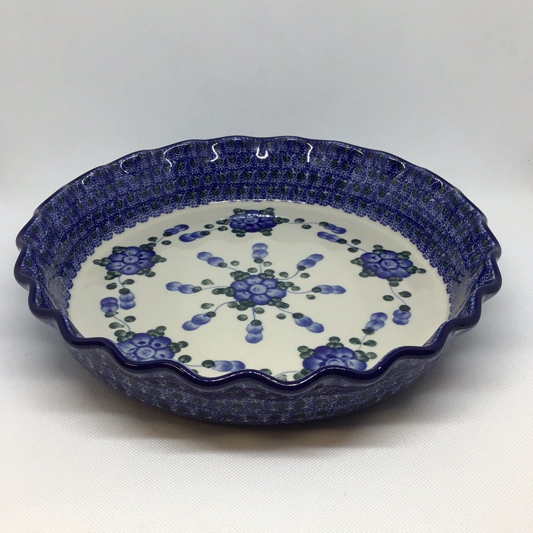 Blue Poppy Fluted Pie Plate 10"
