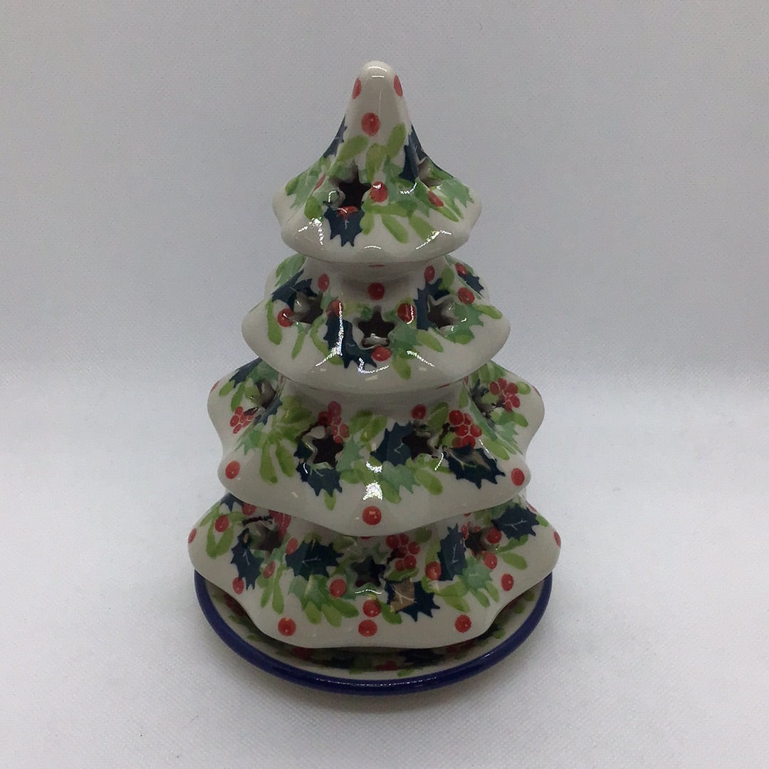 Christmas Holly Christmas Tree Luminary 7&quot;