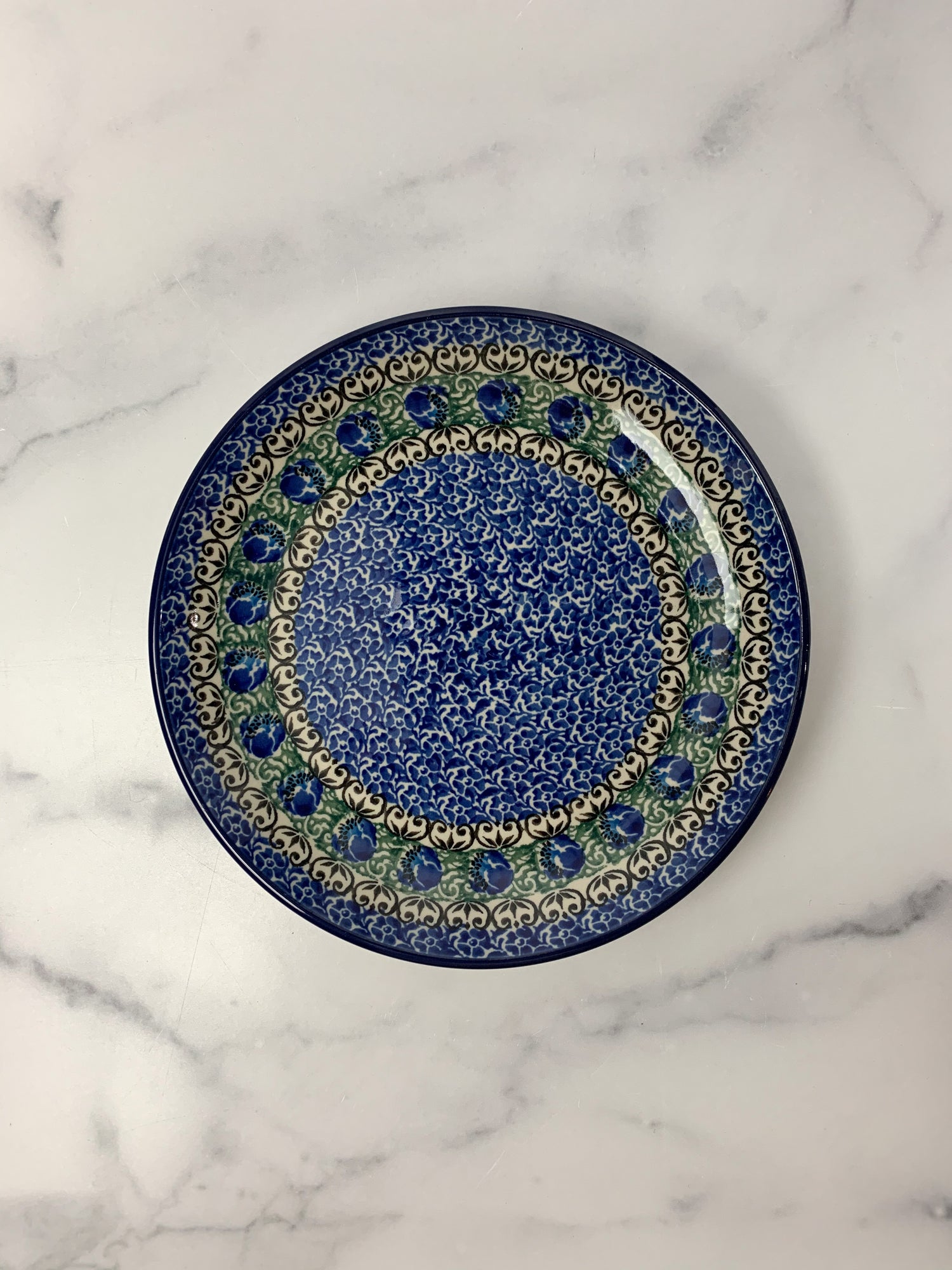 Peacock Feather Salad/Dessert Plate 8&quot;