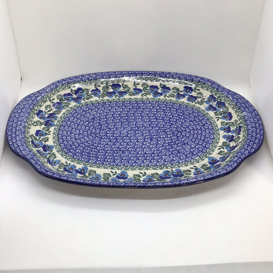Winter Viola Large Oval Platter 15.5"