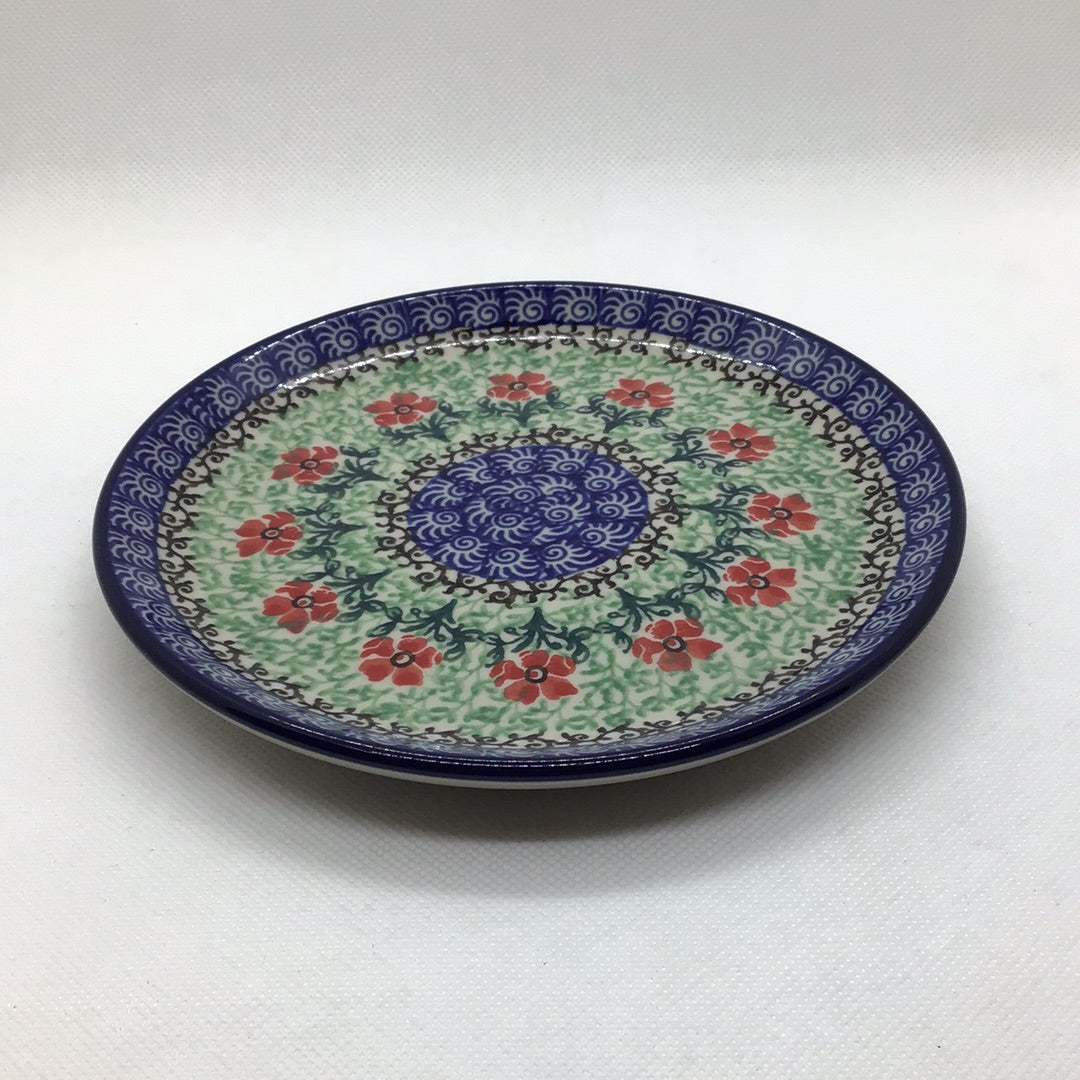 Red Daisies Bread Plate 6.25&quot;