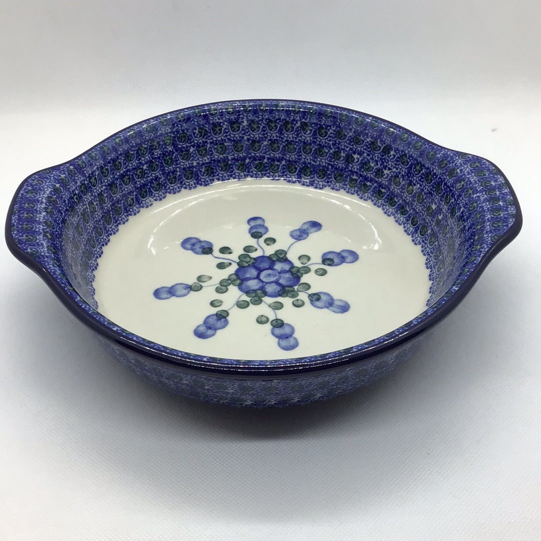 Blue Poppy Round Baker w/Grips 8&quot;